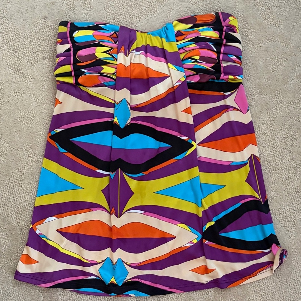 Colorful Strapless Top